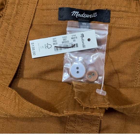 Madewell NWT Seamed Puff-Sleeve Midi Dress Size 00 - Picture 5 of 8